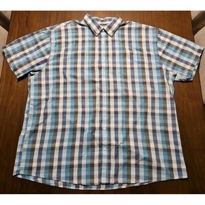 Gioberti Checkered Mens Short Sleeve Button Down Shirt 4XL